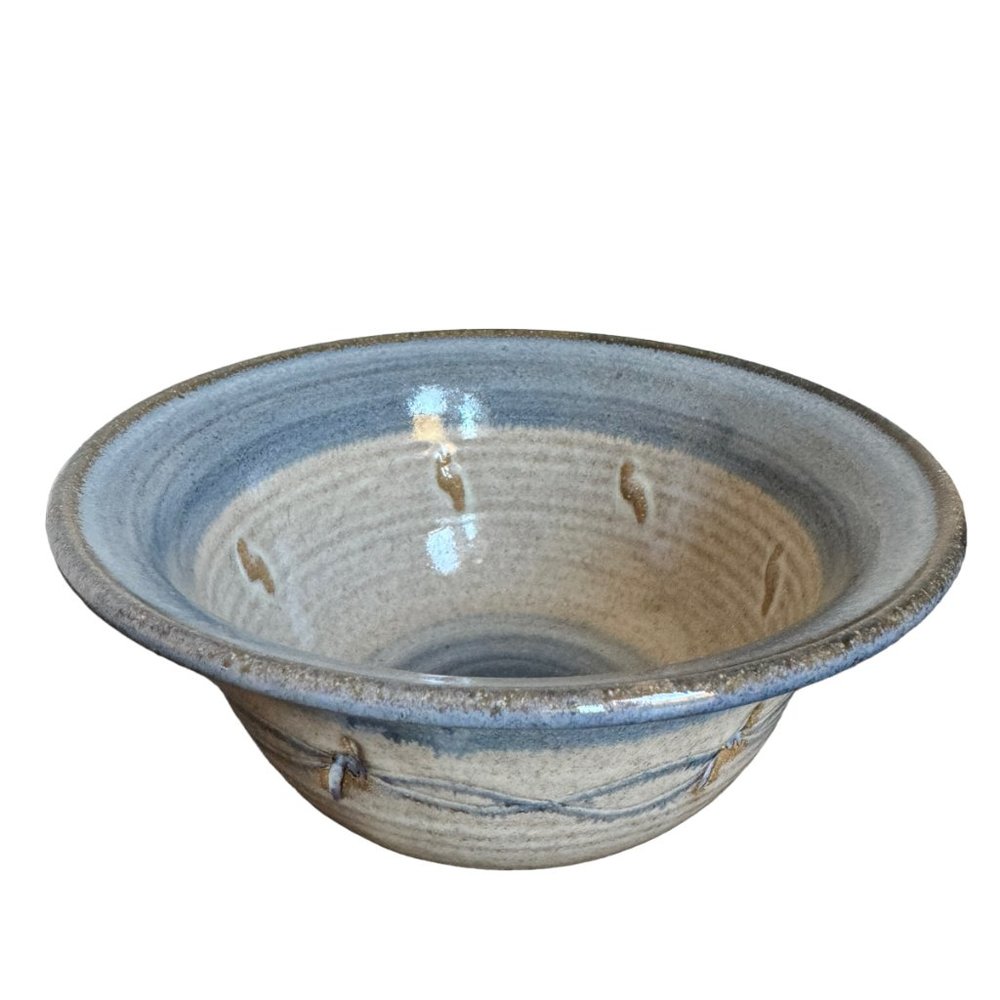 Hand Crafted Stoneware Bowl Studio Art Hand Thrown Western Rustic Signed